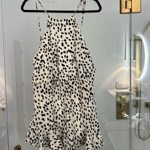 She + Sky Black & White Polka Dot Open Back